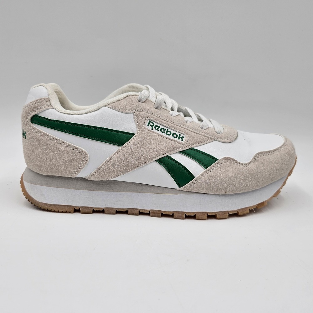Reebok Rewind Run Mens White Dark Green‎ Suede Sneakers FFC0119598 Size 10